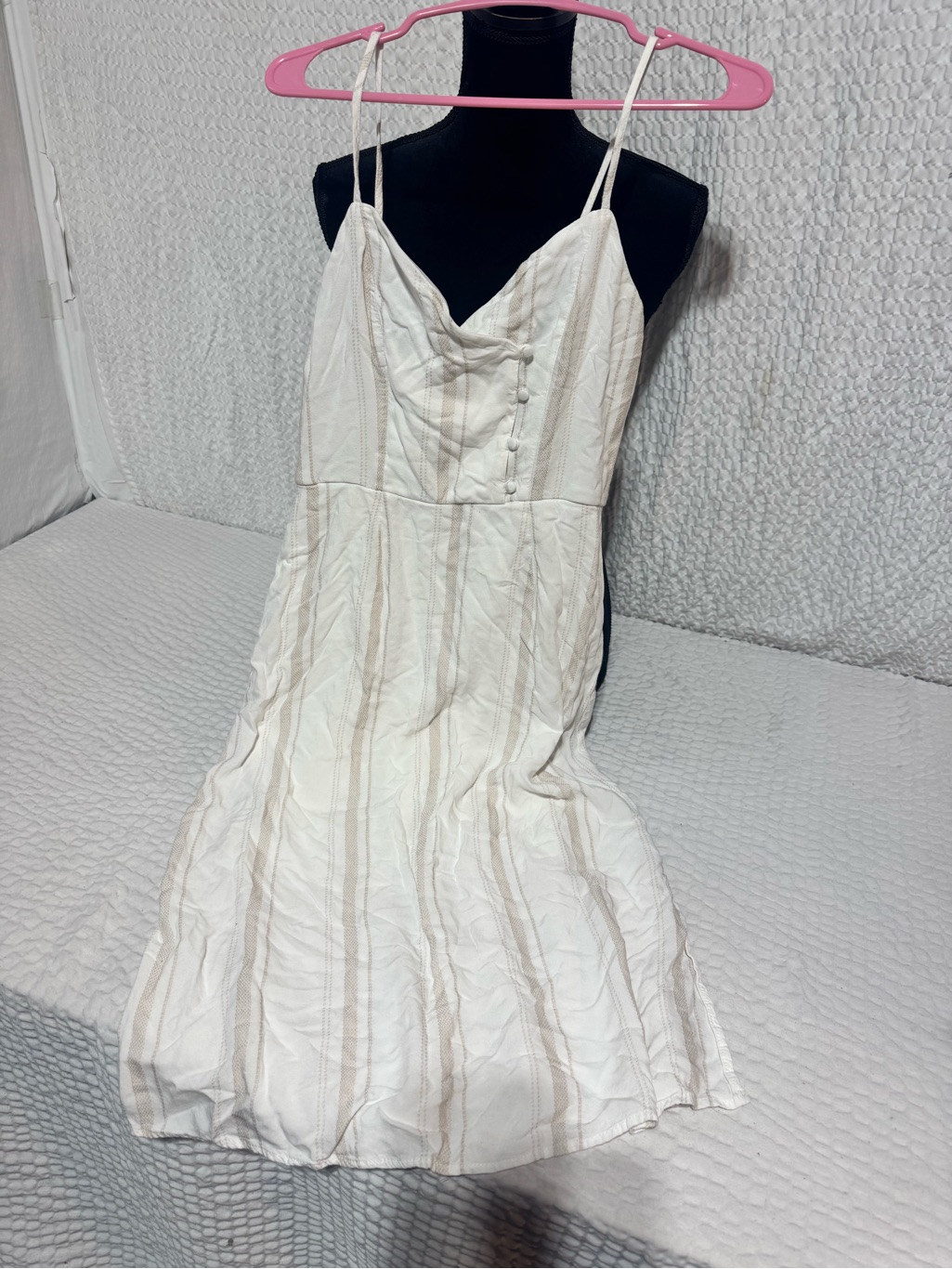 Altar'd State Cream And Tan Striped Maxi Dress